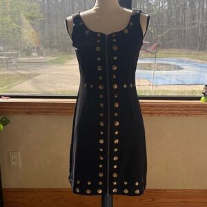 Cynthia Rowley Black Studded Sleeveless Mini Dress